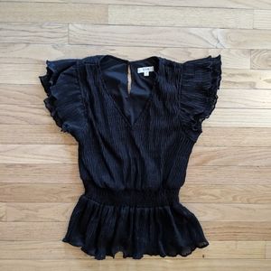 Short Sleeve Blouse with Ruffled Sleeves | Small